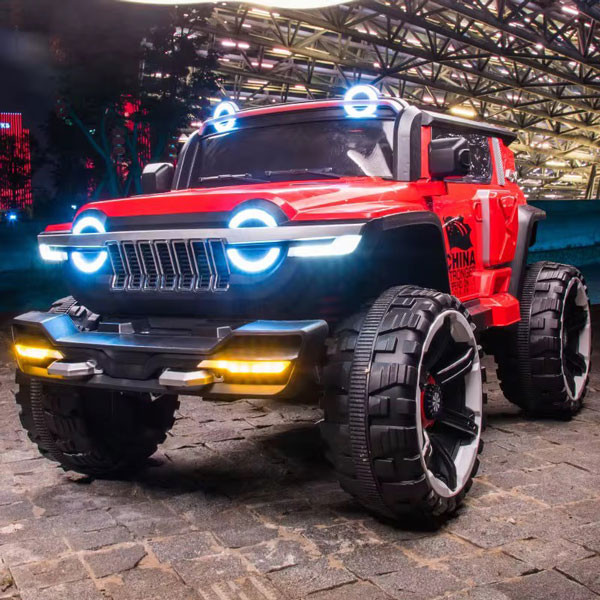 ماشین شارژی دو نفره لاستیک اسفنجی سایز بزرگ شاسی بلند ۵ موتوره آفرودی