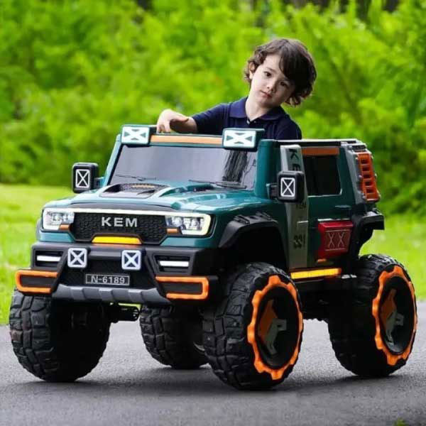 ماشین شارژی دو نفره KEM سایز بزرگ شاسی بلند آفرودی